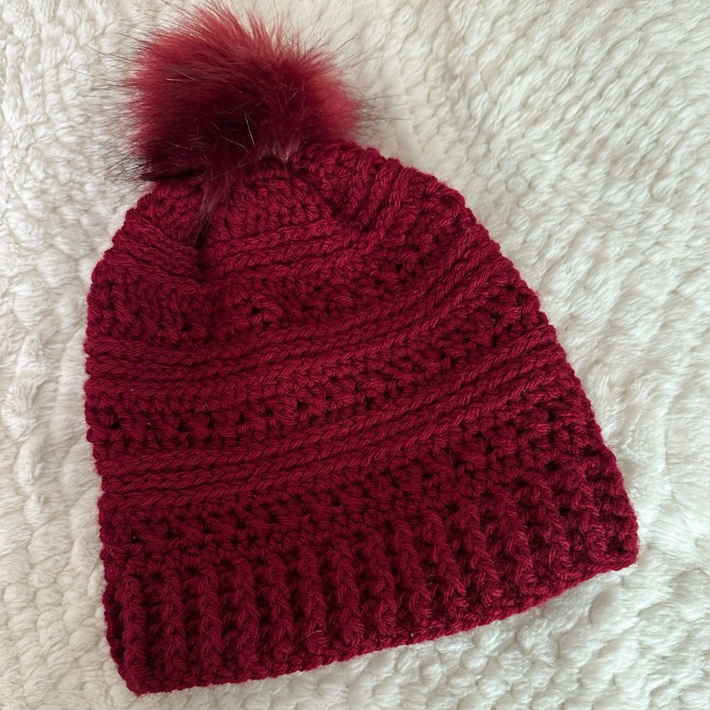 Handmade Crocheted Hat w/ Pom-Pom